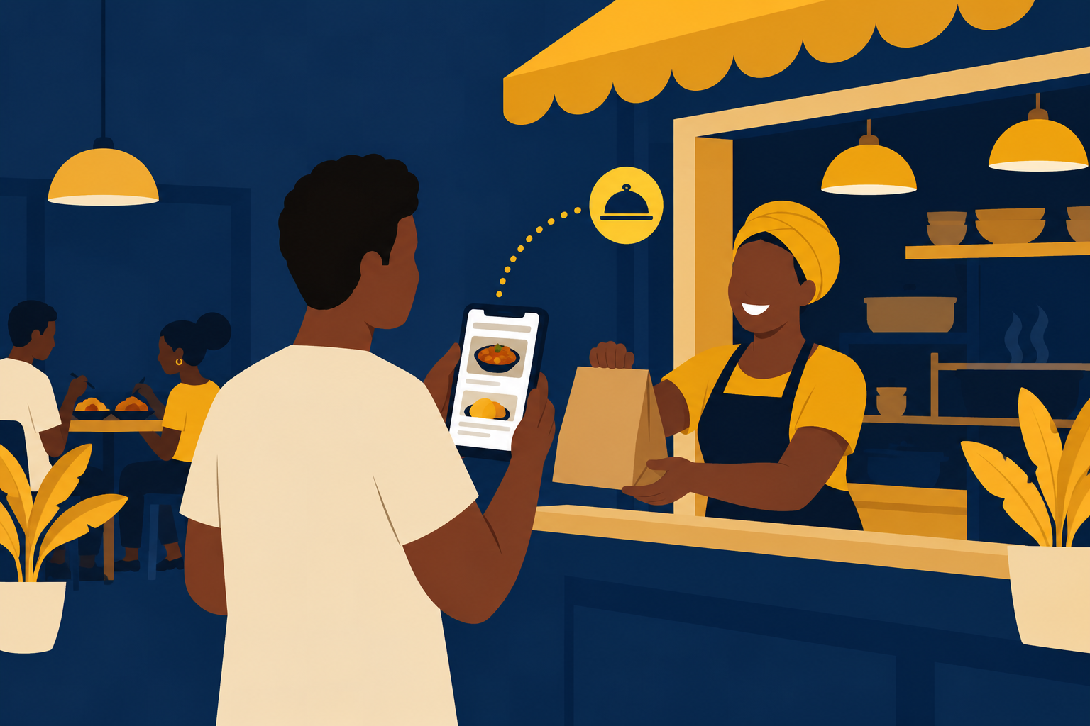 A restaurant connects directly with customers through its own store