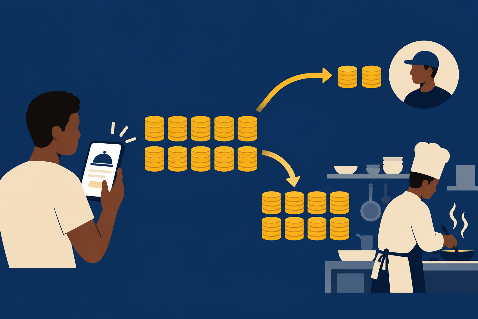 How a delivery commission divides restaurant revenue