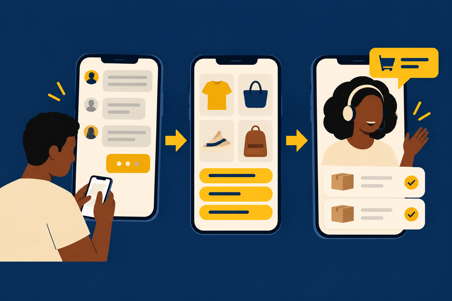 Manual replies, catalogue tools and automated chat ordering